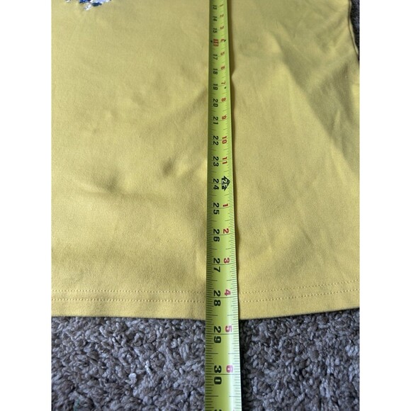 Quacker Factory Yellow Blue Floral Heart Embroidered Top size 2X Stones 3/4 - Picture 9 of 10